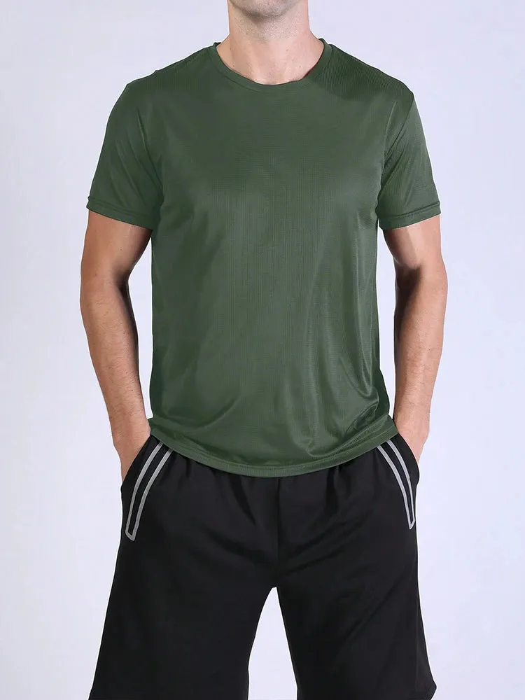 5PCS Men's Solid Color Sports T-Shirt