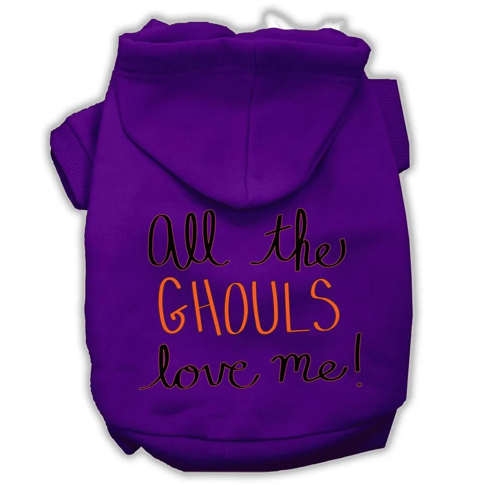 All The Ghouls Screenprint Dog Hoodie Purple M (12)