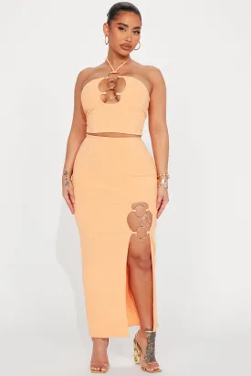 Always Taken Terry Cloth Skirt Set  - Orange