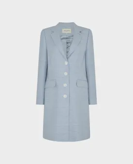 Aston Single Breasted Linen Blend Classic Coat