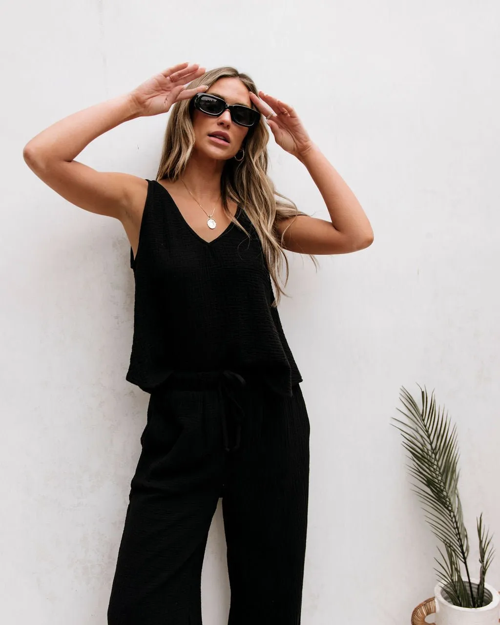 Black Linen Wide Leg Pants - FINAL SALE