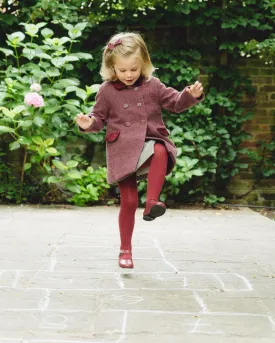 Burgundy classic tweed and velvet coat