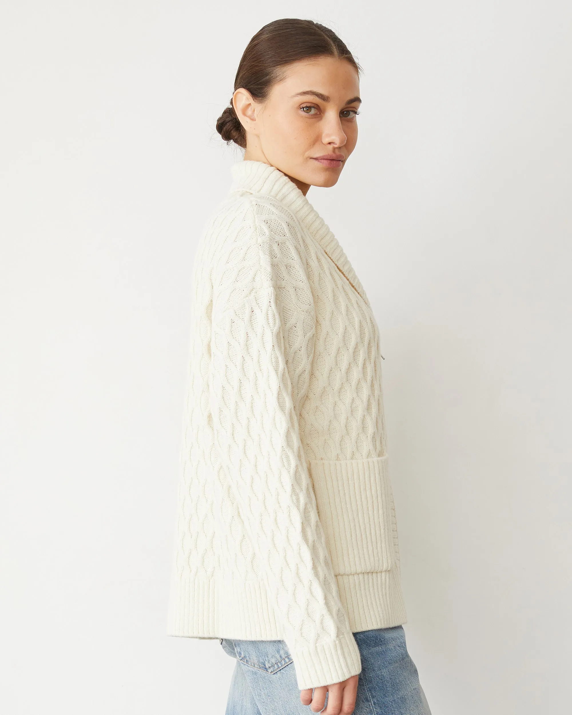 Cable Knit Zip Cardigan