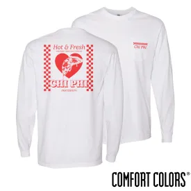 Chi Phi Comfort Colors Hot and Fresh Pizza Long Sleeve Tee