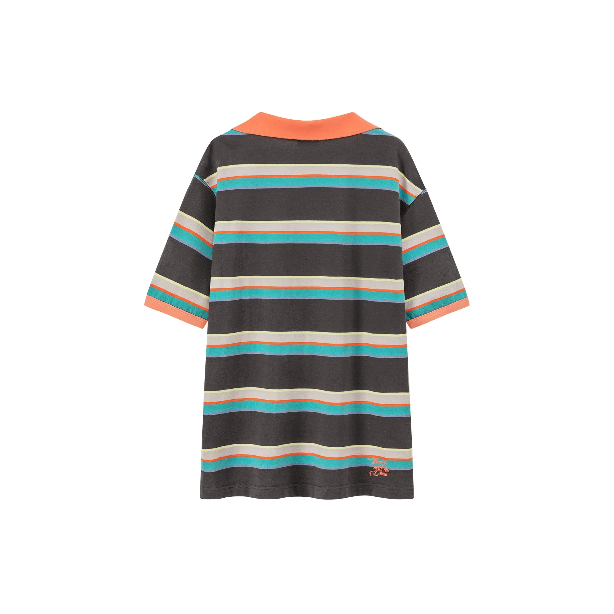 Chuu Babe Color Neck Line Stripe Loose Fit T-Shirt