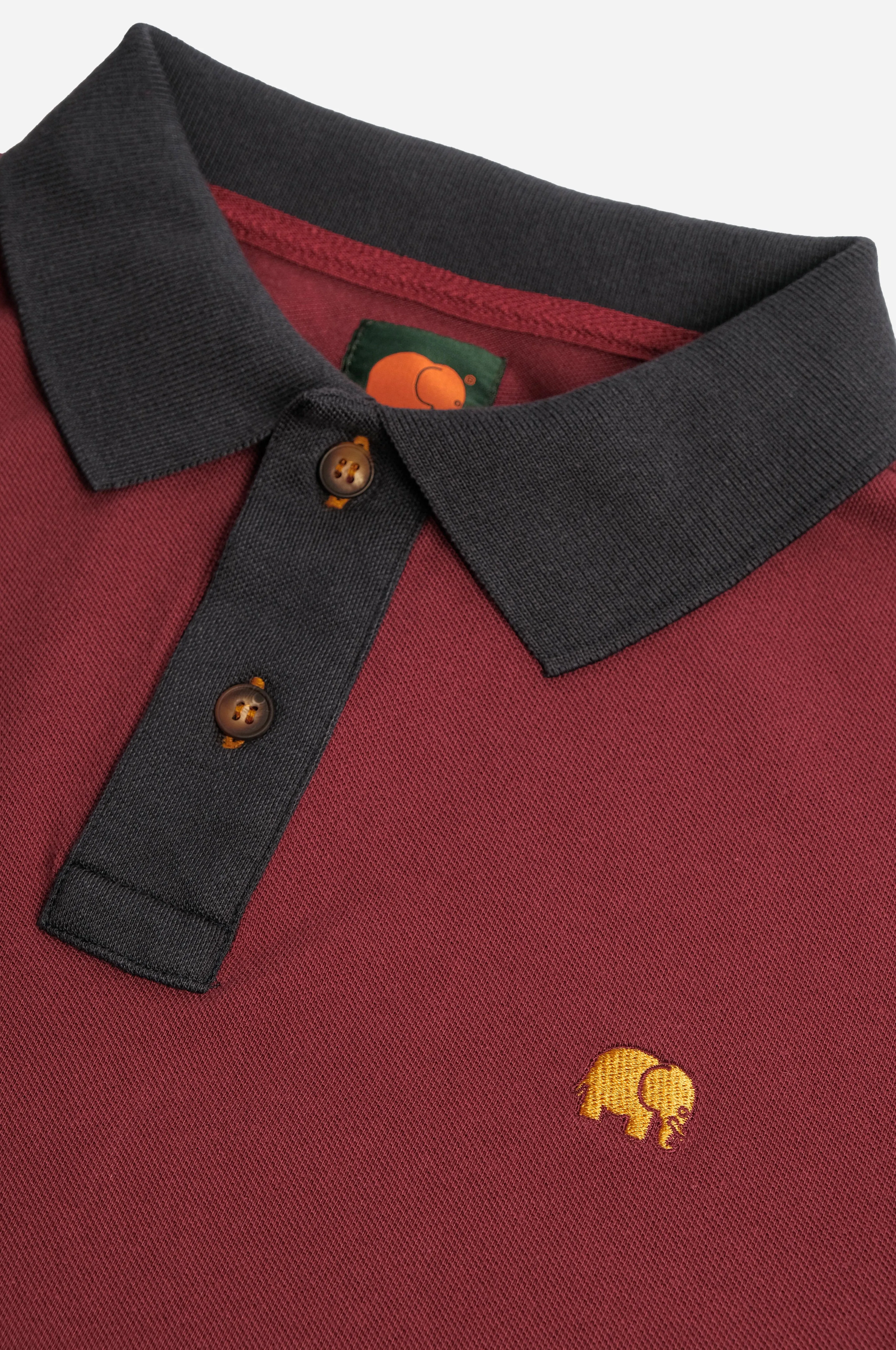 Color Block Polo Shirt Burgundy