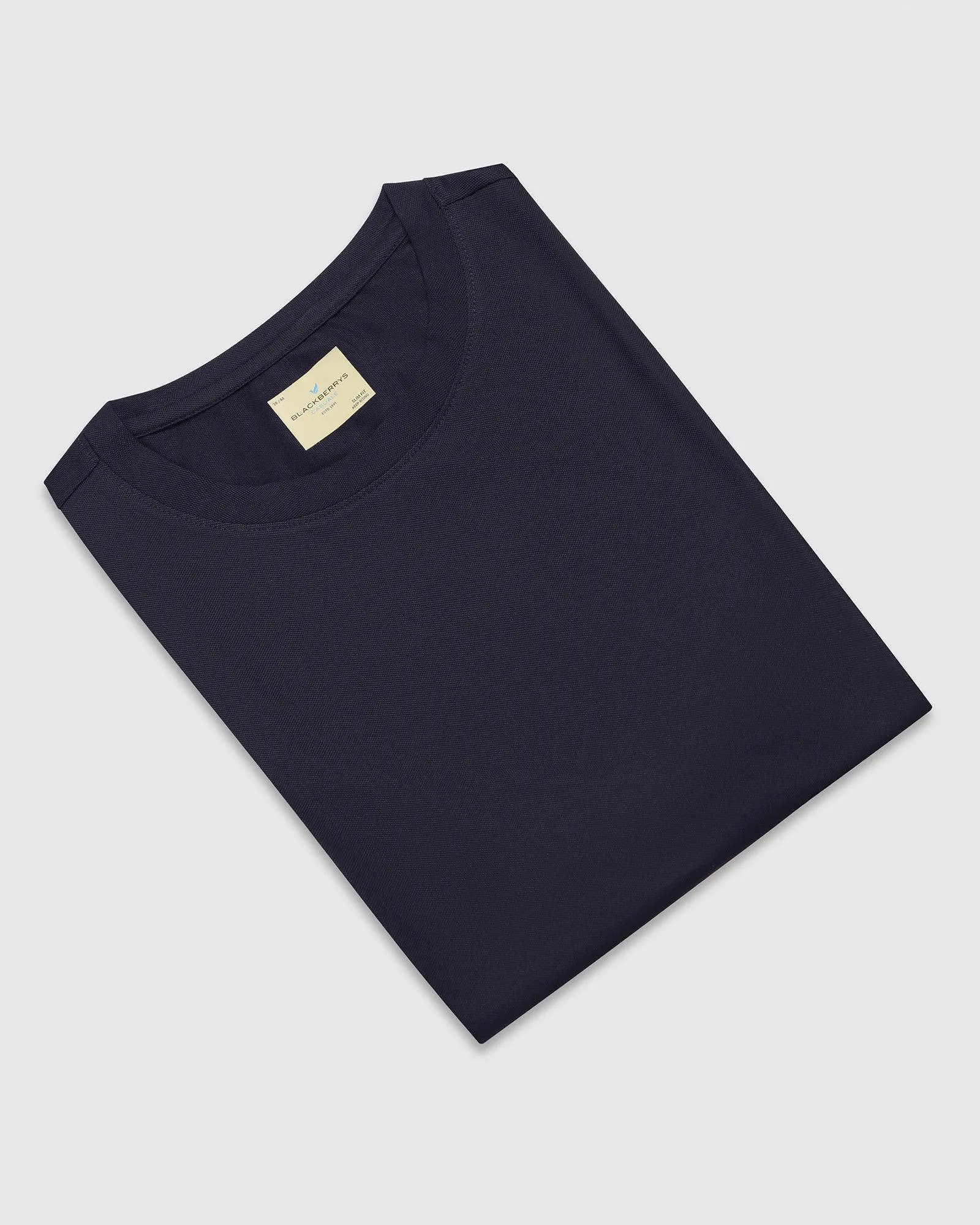 Crew Neck Navy Solid T-Shirt - Band