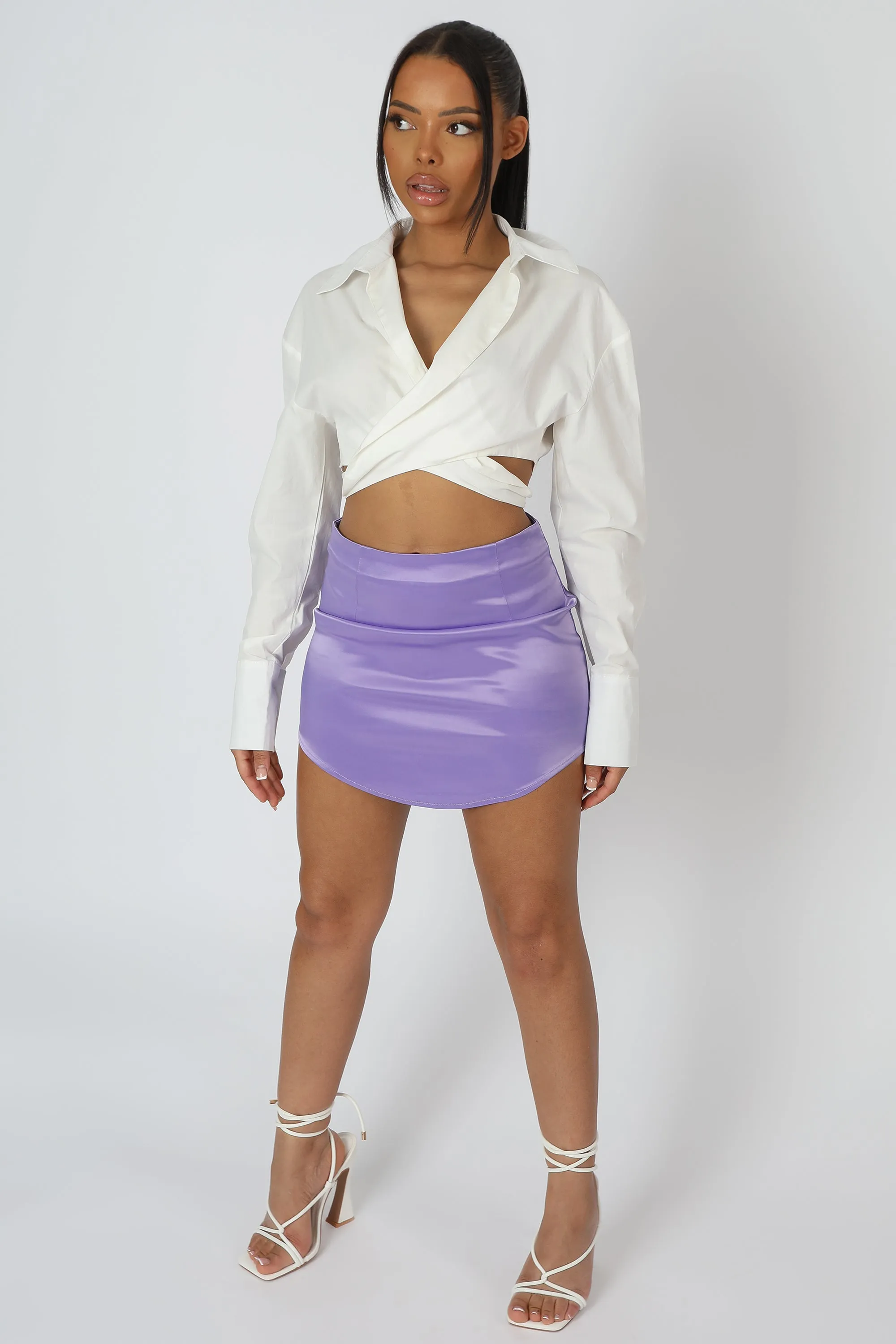 Curved Hem Skirt Bluebell