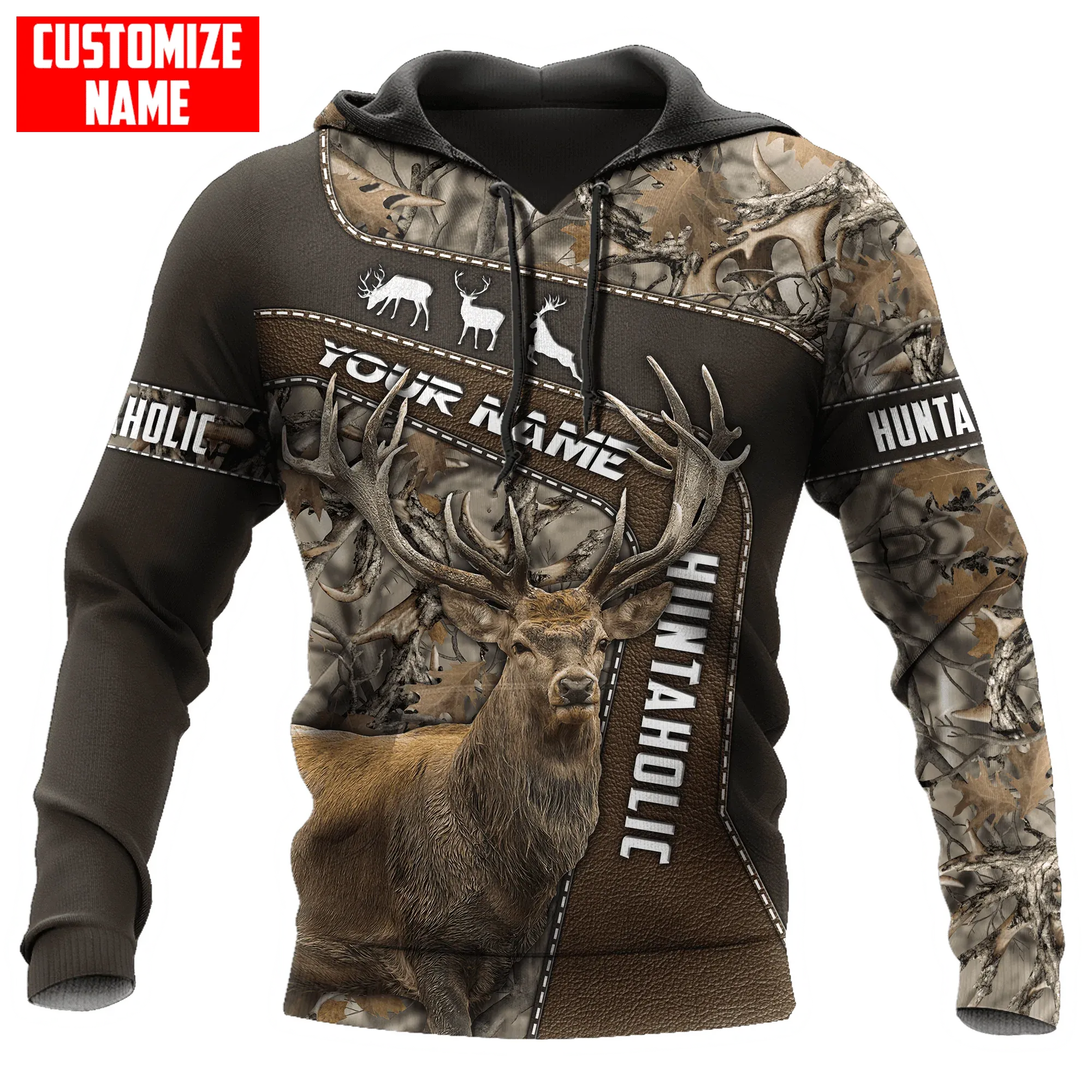 Custom Name Deer Hunting Hoodie 3D All Over Print, Sublimation Deer Hunting On Hoodie