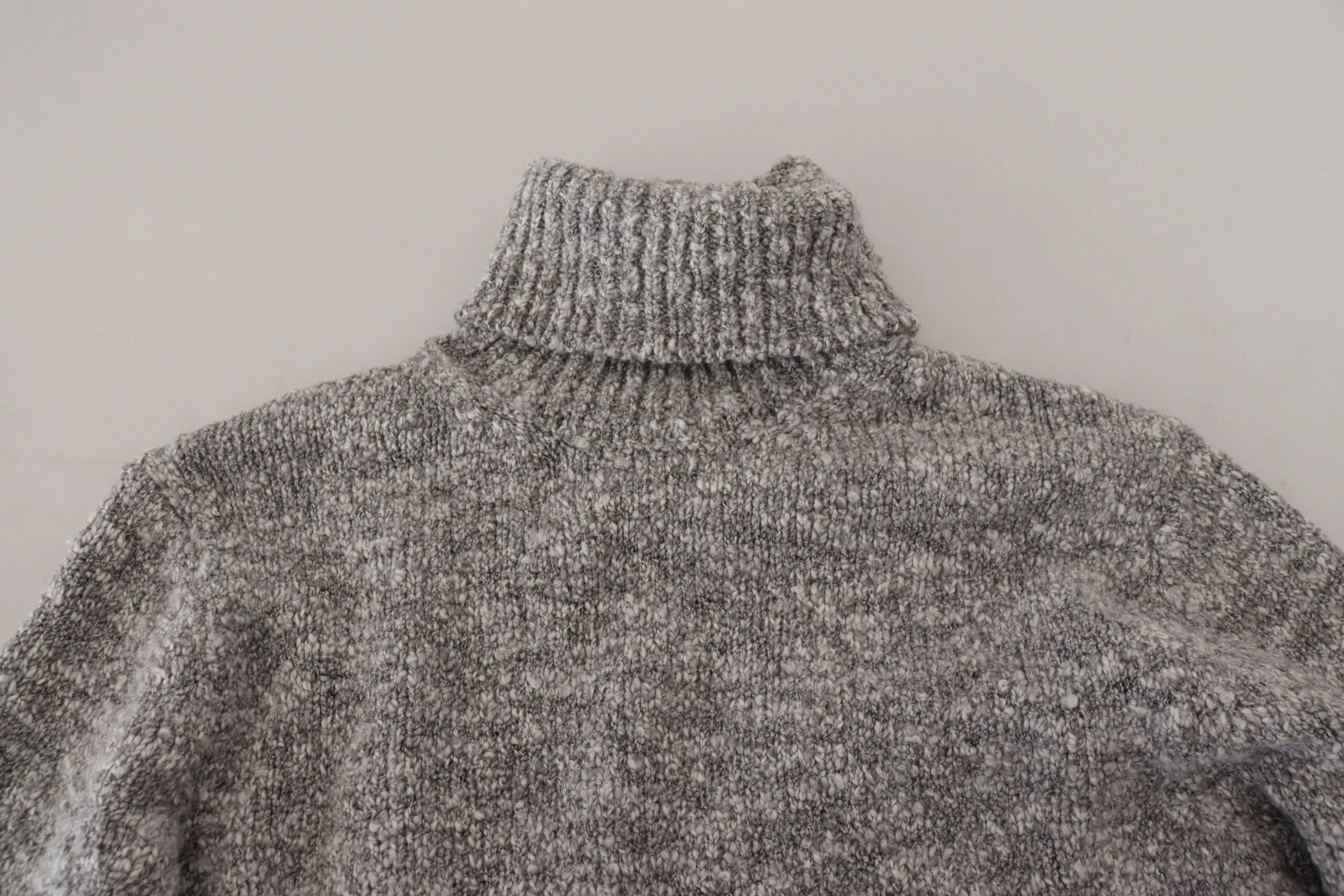 Dolce & Gabbana Gray Wool Knit Turtleneck Pullover Sweater