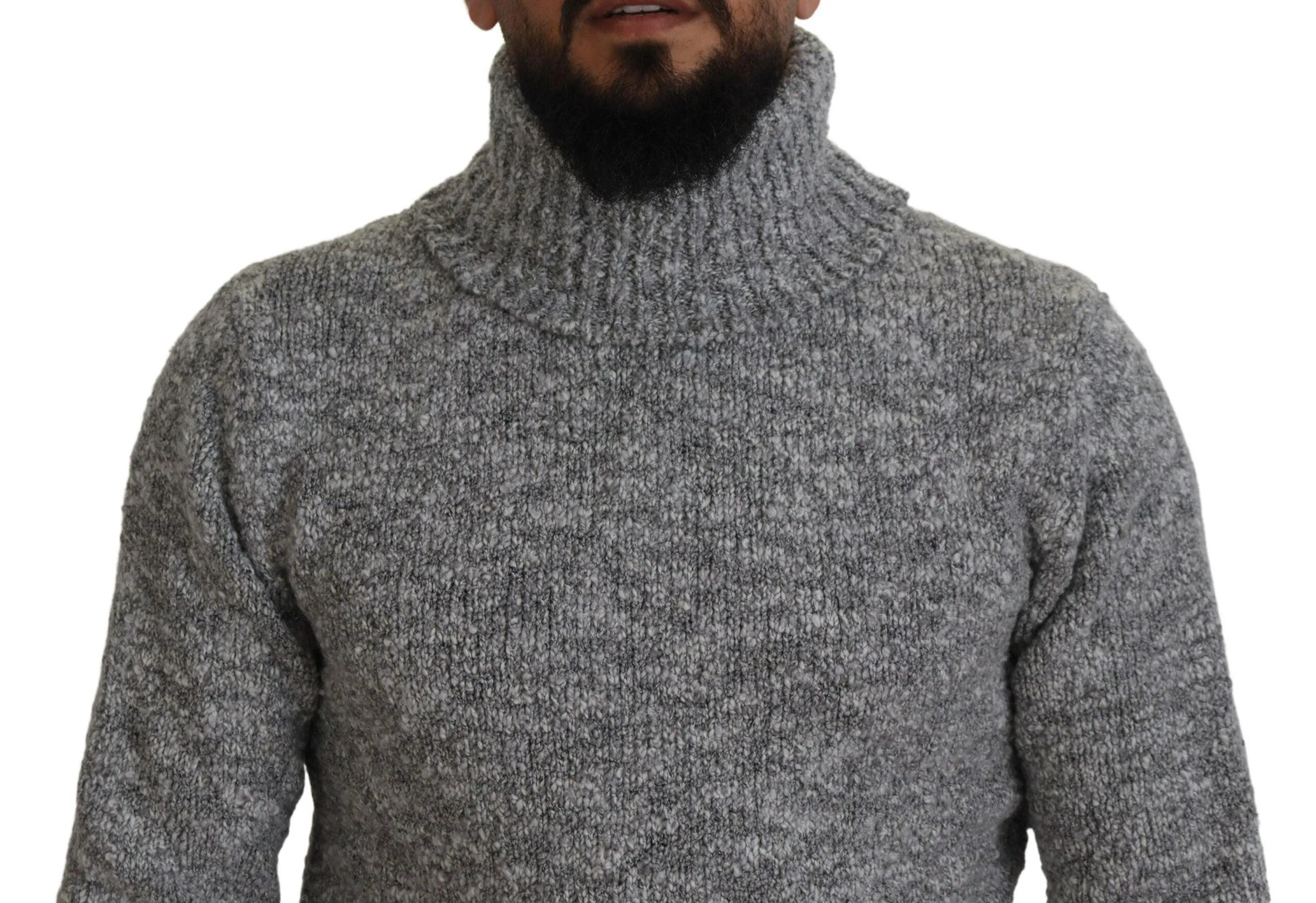 Dolce & Gabbana Gray Wool Knit Turtleneck Pullover Sweater