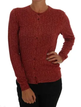 Dolce & Gabbana Red Wool Top Cardigan Sweater