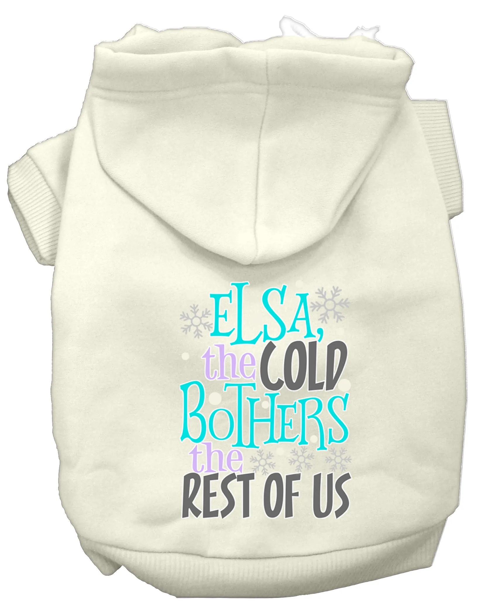 Elsa, The Cold Screen Print Dog Hoodie Cream M