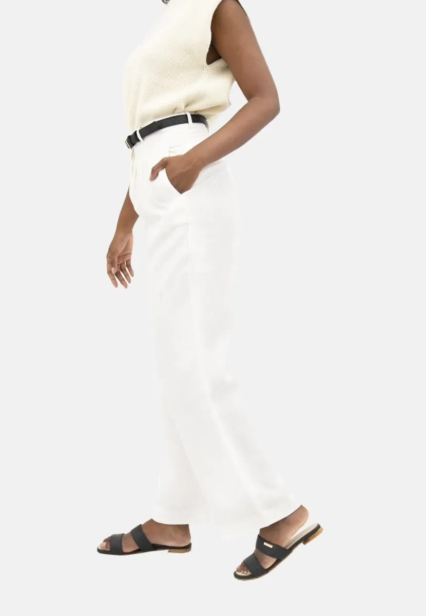 French Riviera Wide Leg Pants White