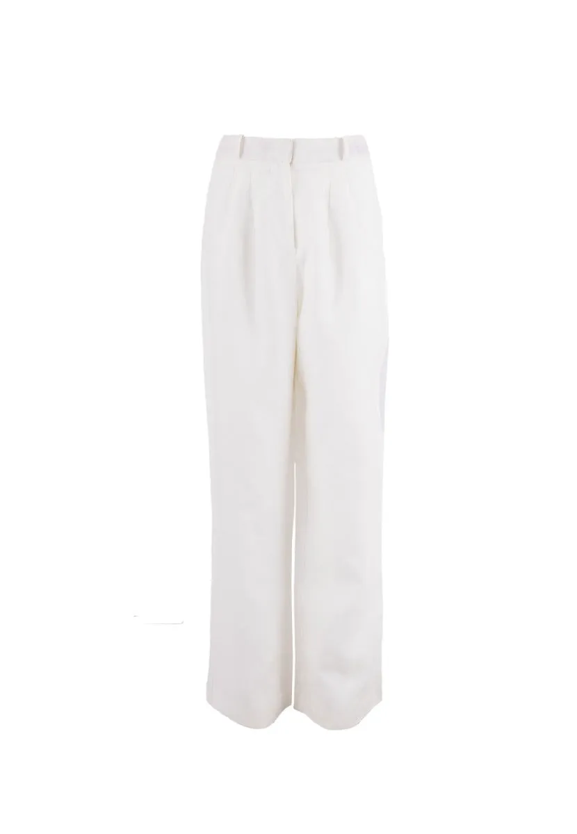 French Riviera Wide Leg Pants White