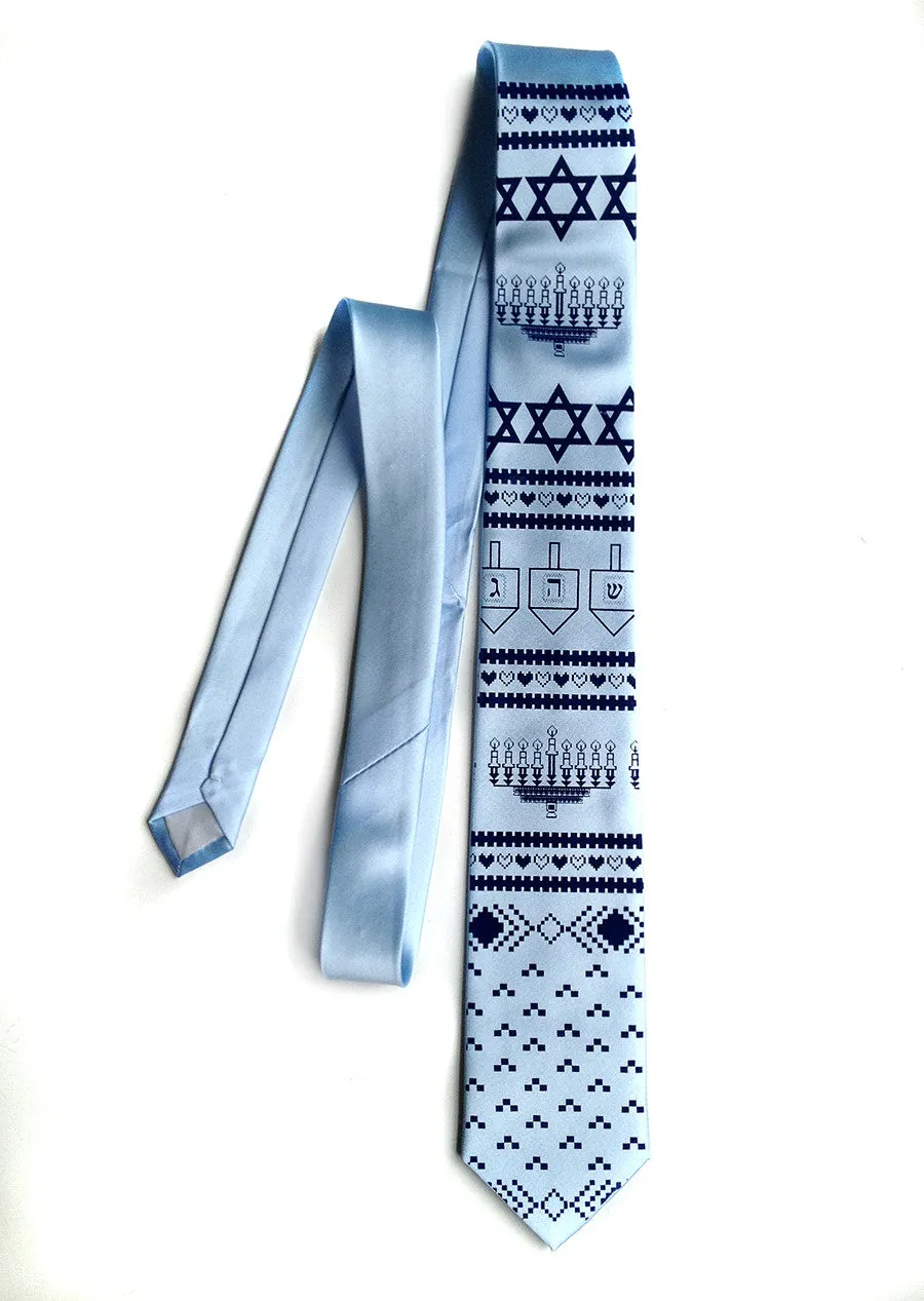 Hanukkah Necktie. Ugly Hanukkah Sweater tie