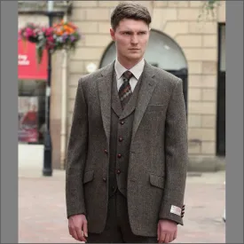 Harris Tweed Brown Herringbone Jacket>