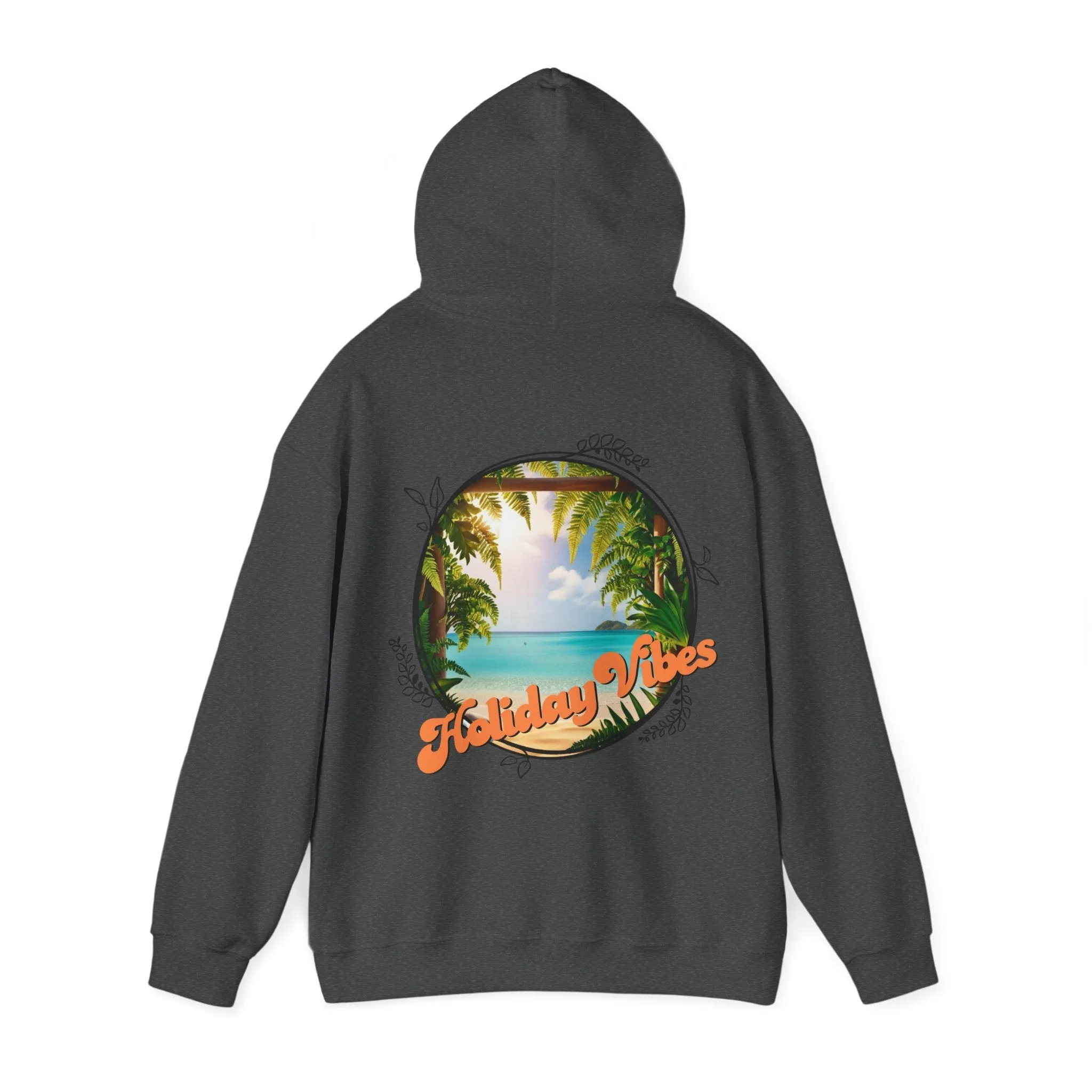 Hooded Sweatshirt Holiday Vibes Serene Beach Mental Health