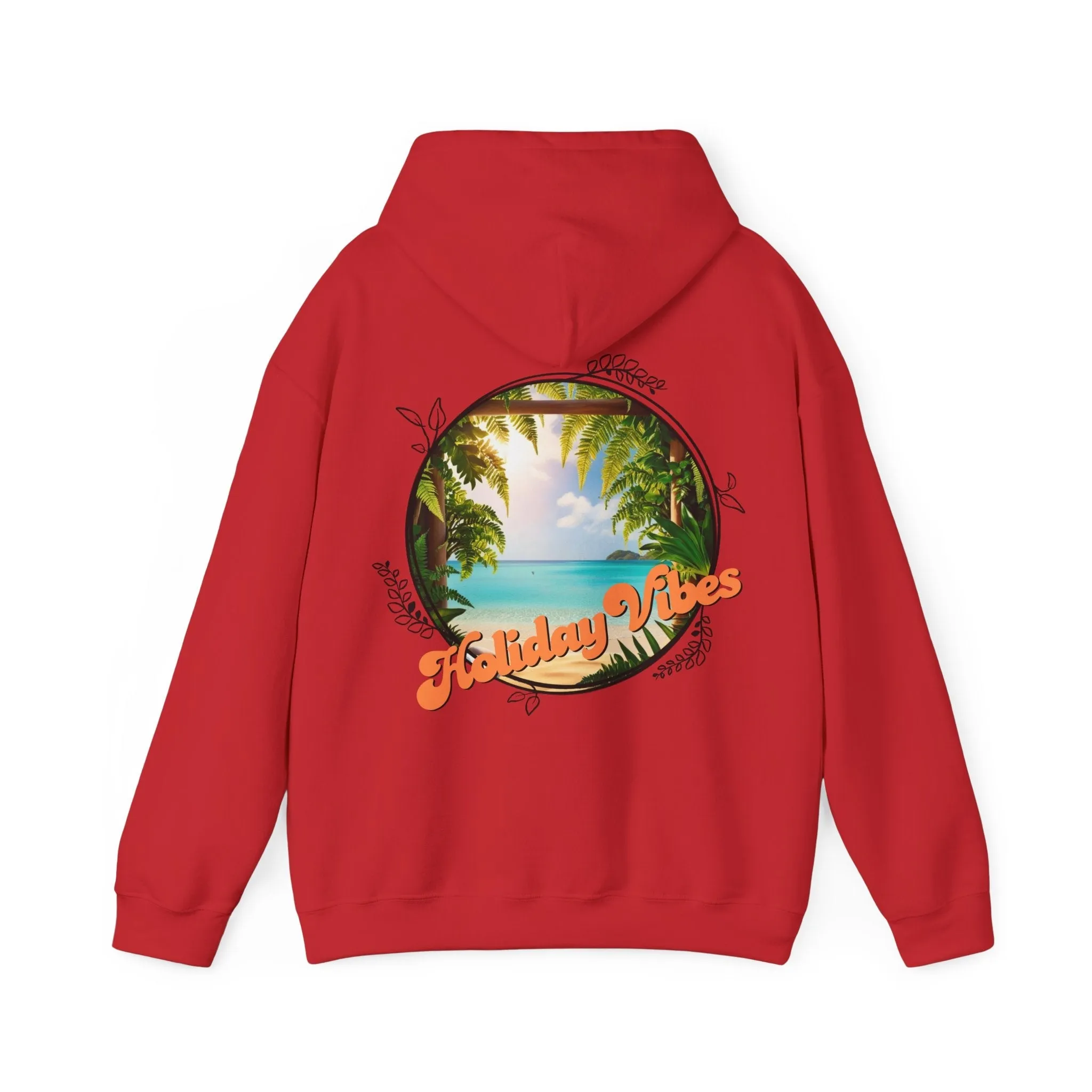 Hooded Sweatshirt Holiday Vibes Serene Beach Mental Health