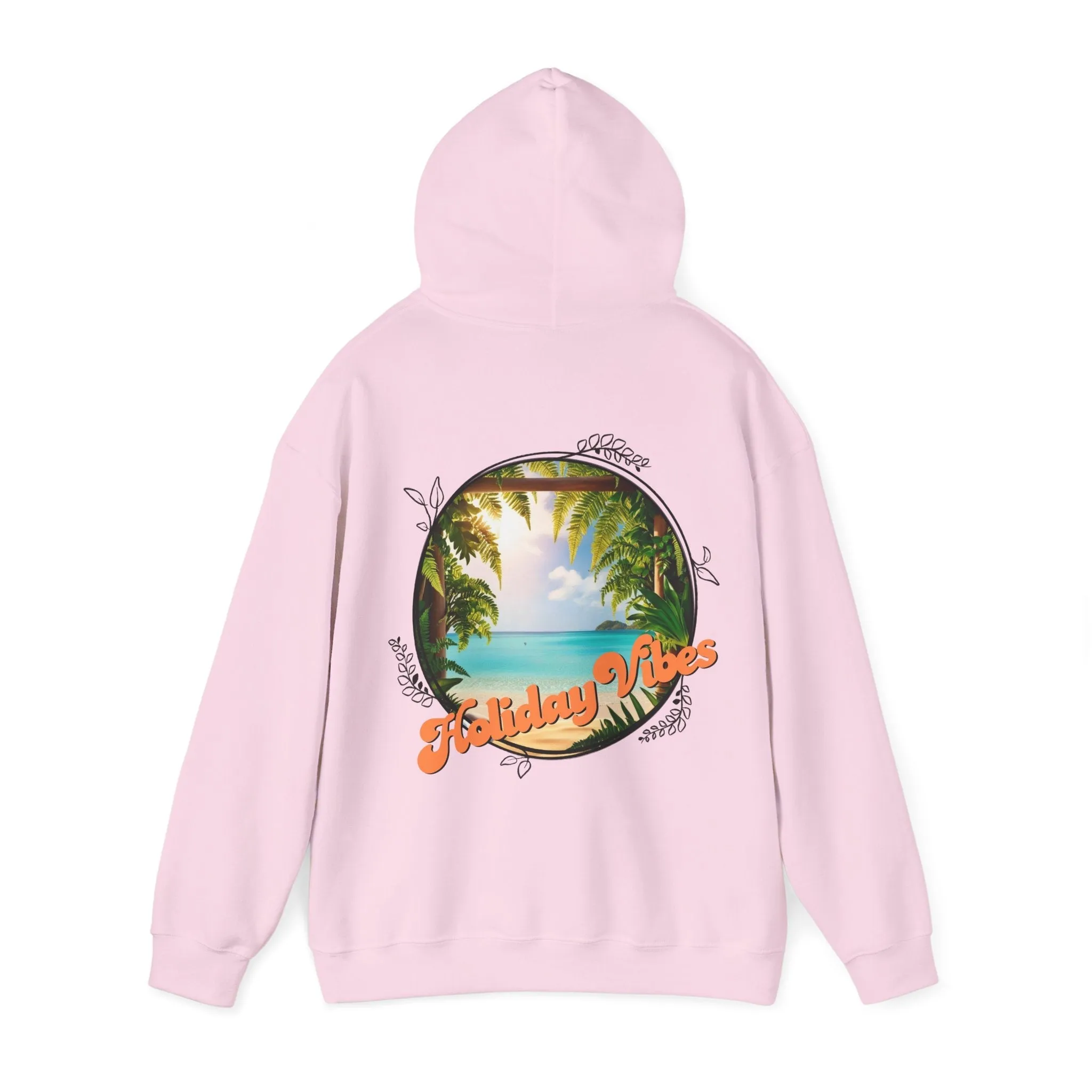 Hooded Sweatshirt Holiday Vibes Serene Beach Mental Health