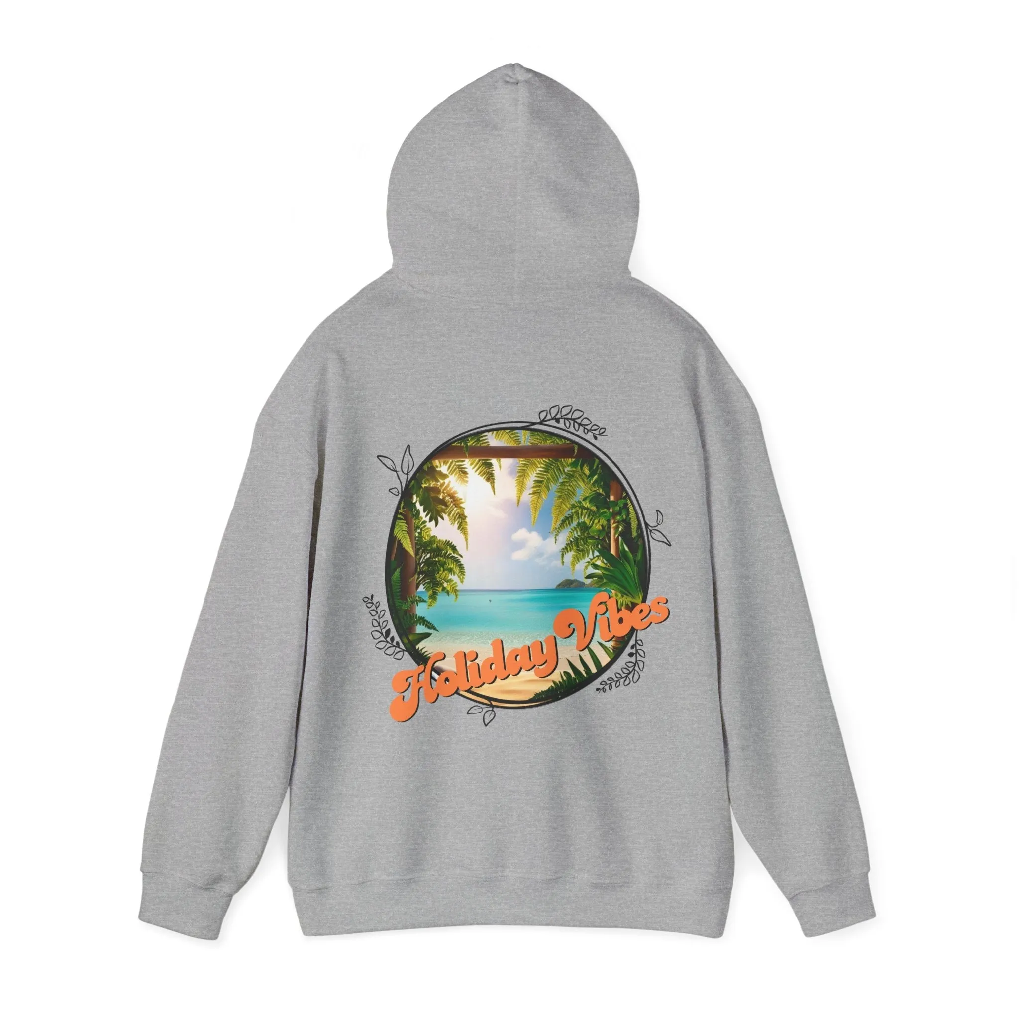 Hooded Sweatshirt Holiday Vibes Serene Beach Mental Health