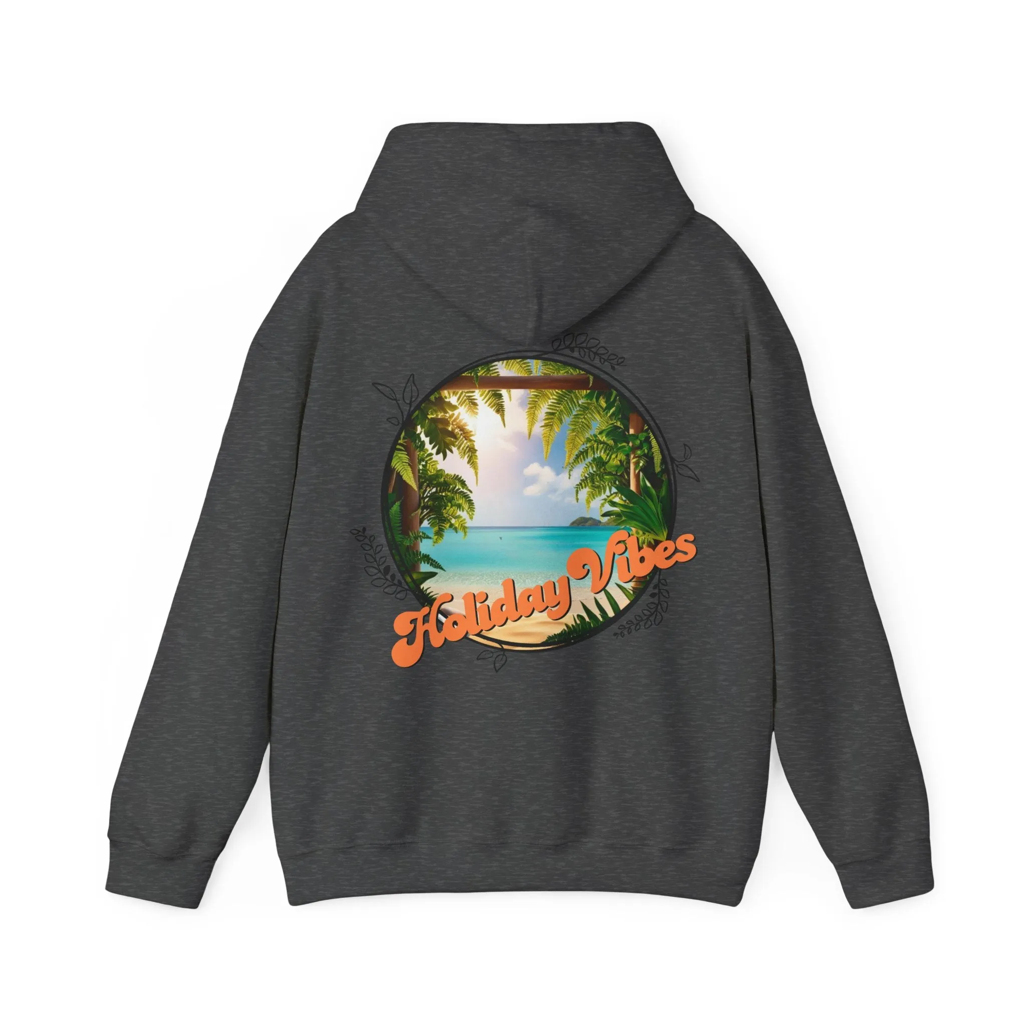 Hooded Sweatshirt Holiday Vibes Serene Beach Mental Health