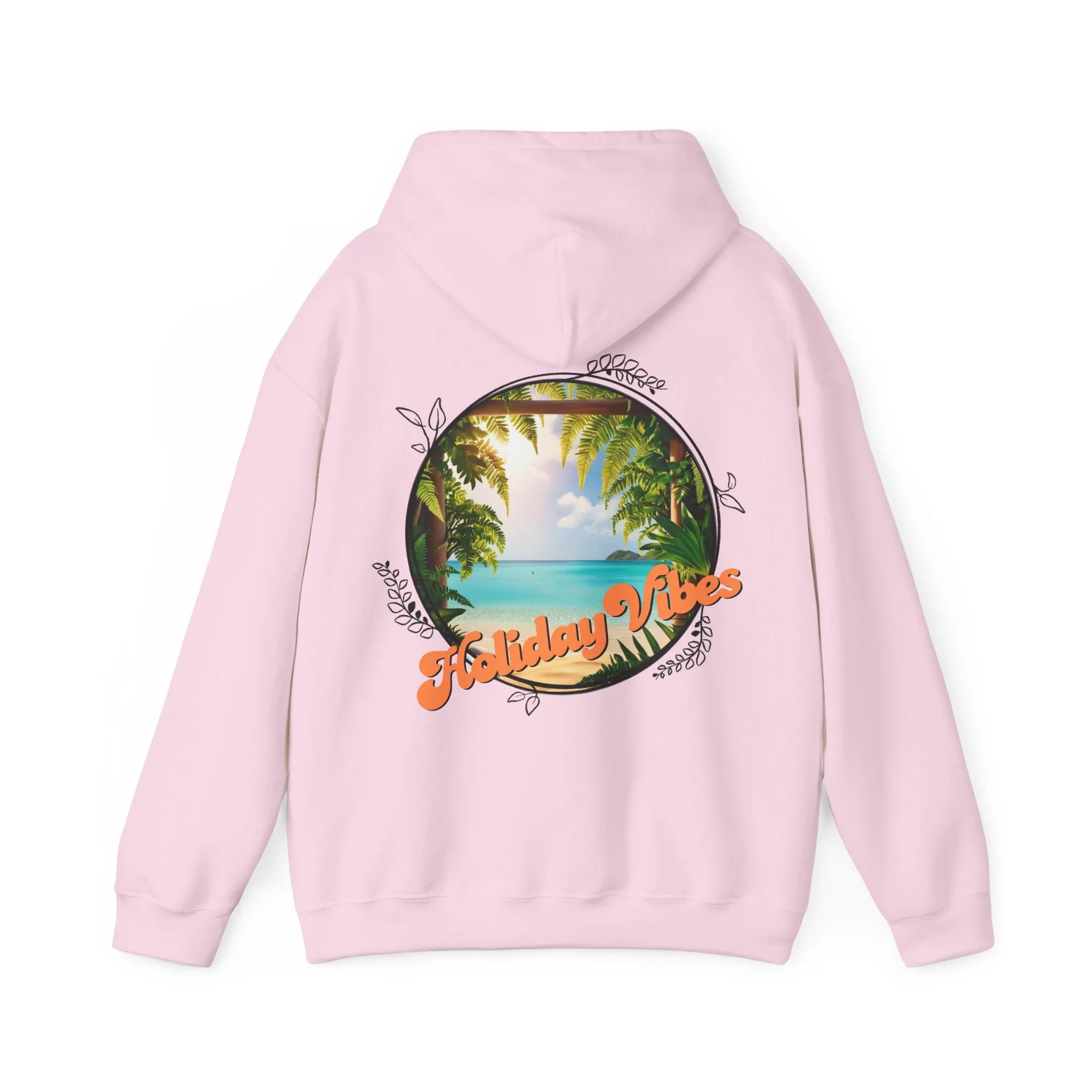 Hooded Sweatshirt Holiday Vibes Serene Beach Mental Health