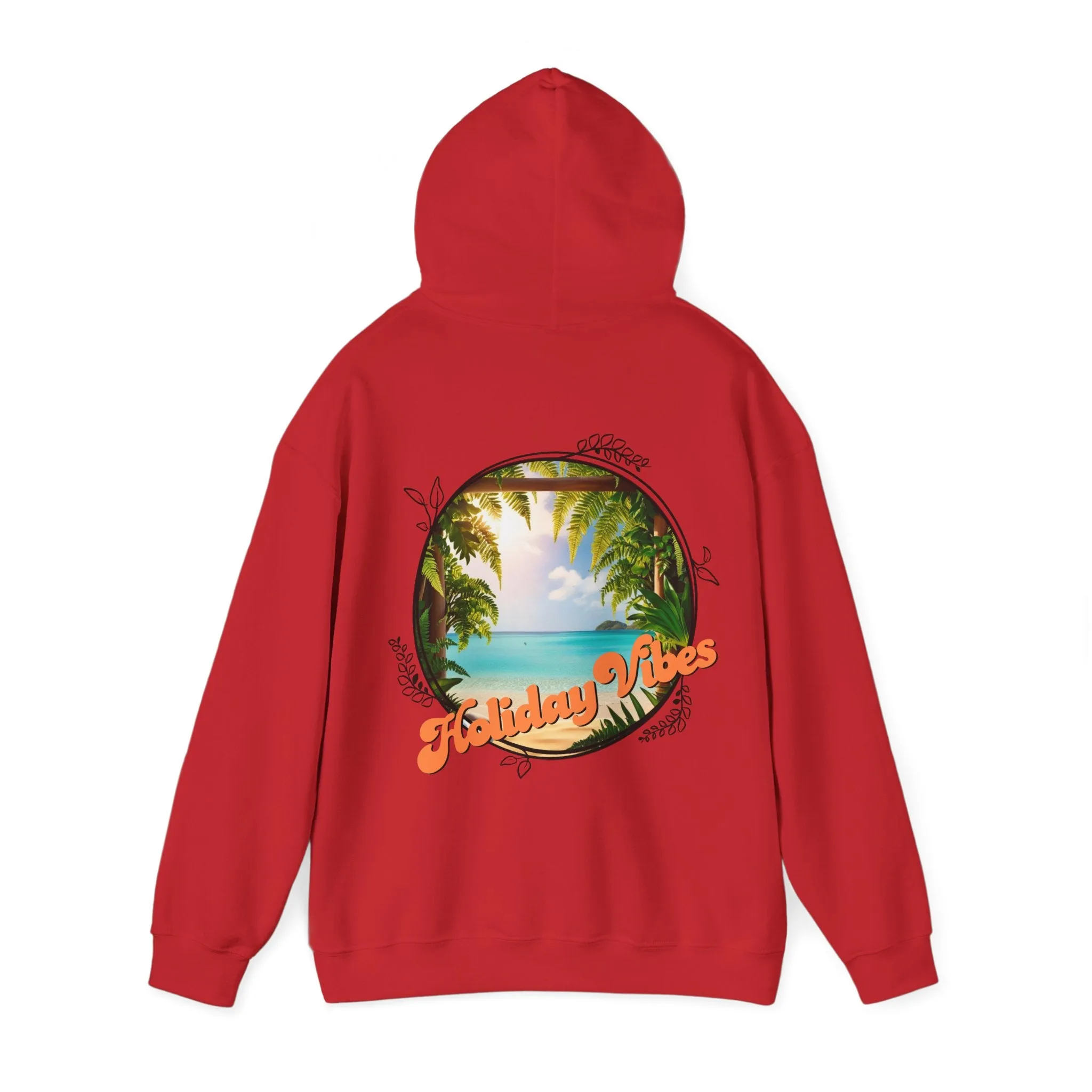 Hooded Sweatshirt Holiday Vibes Serene Beach Mental Health