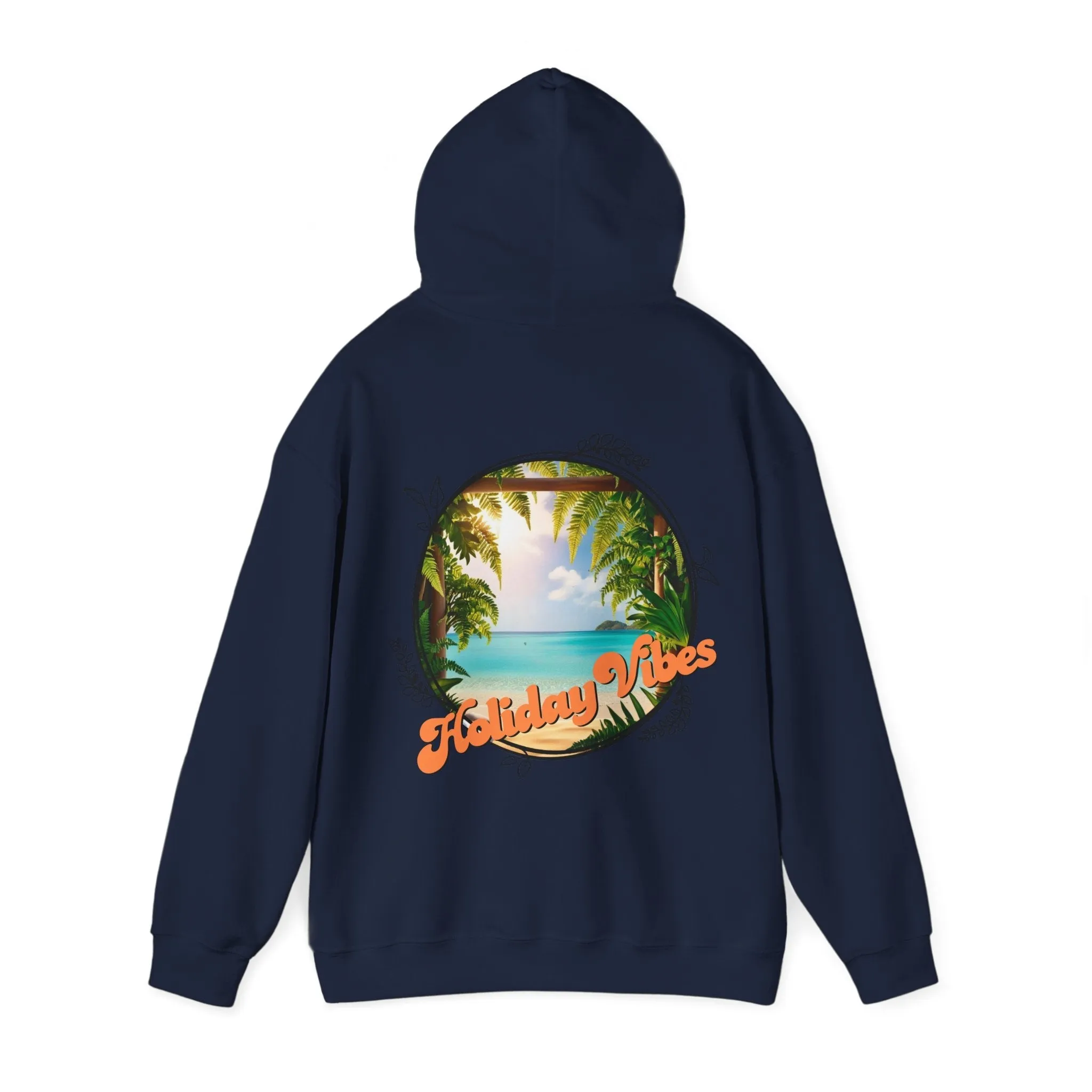 Hooded Sweatshirt Holiday Vibes Serene Beach Mental Health