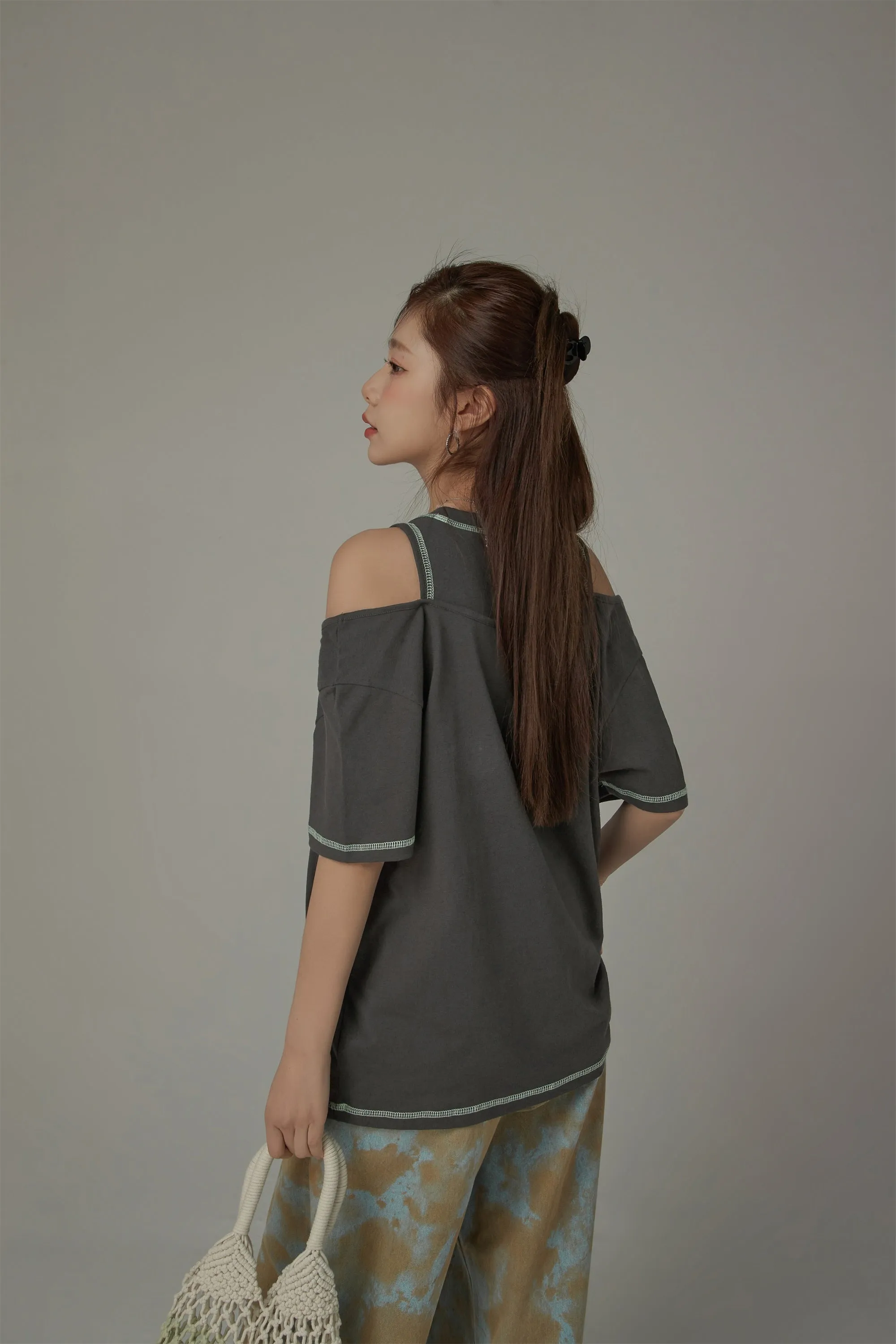 Hot And Chilli Off Shoulder Loose Fit T-Shirt