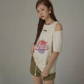 Hot And Chilli Off Shoulder Loose Fit T-Shirt