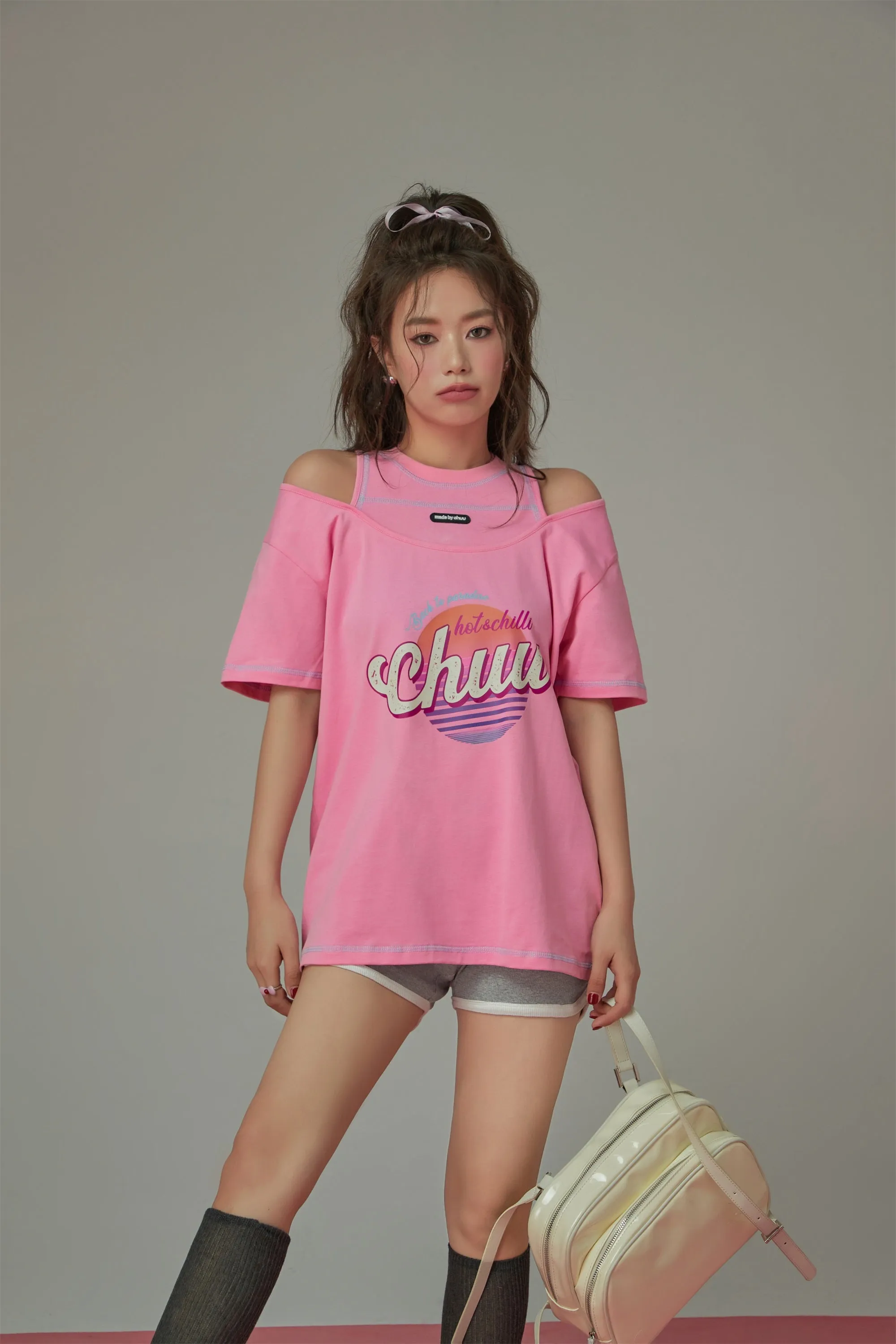 Hot And Chilli Off Shoulder Loose Fit T-Shirt