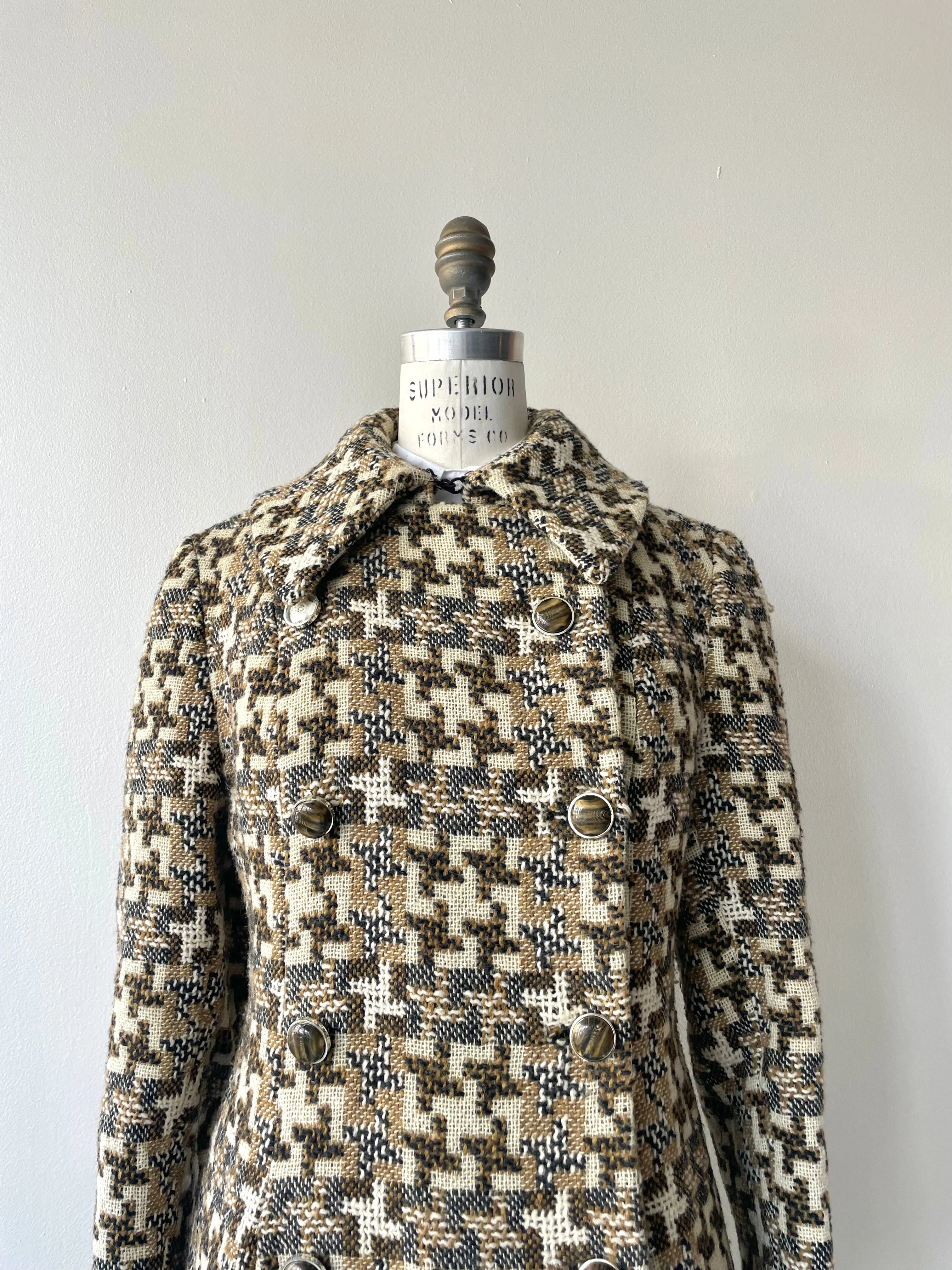 Houndstooth Tweed Coat | 1960s