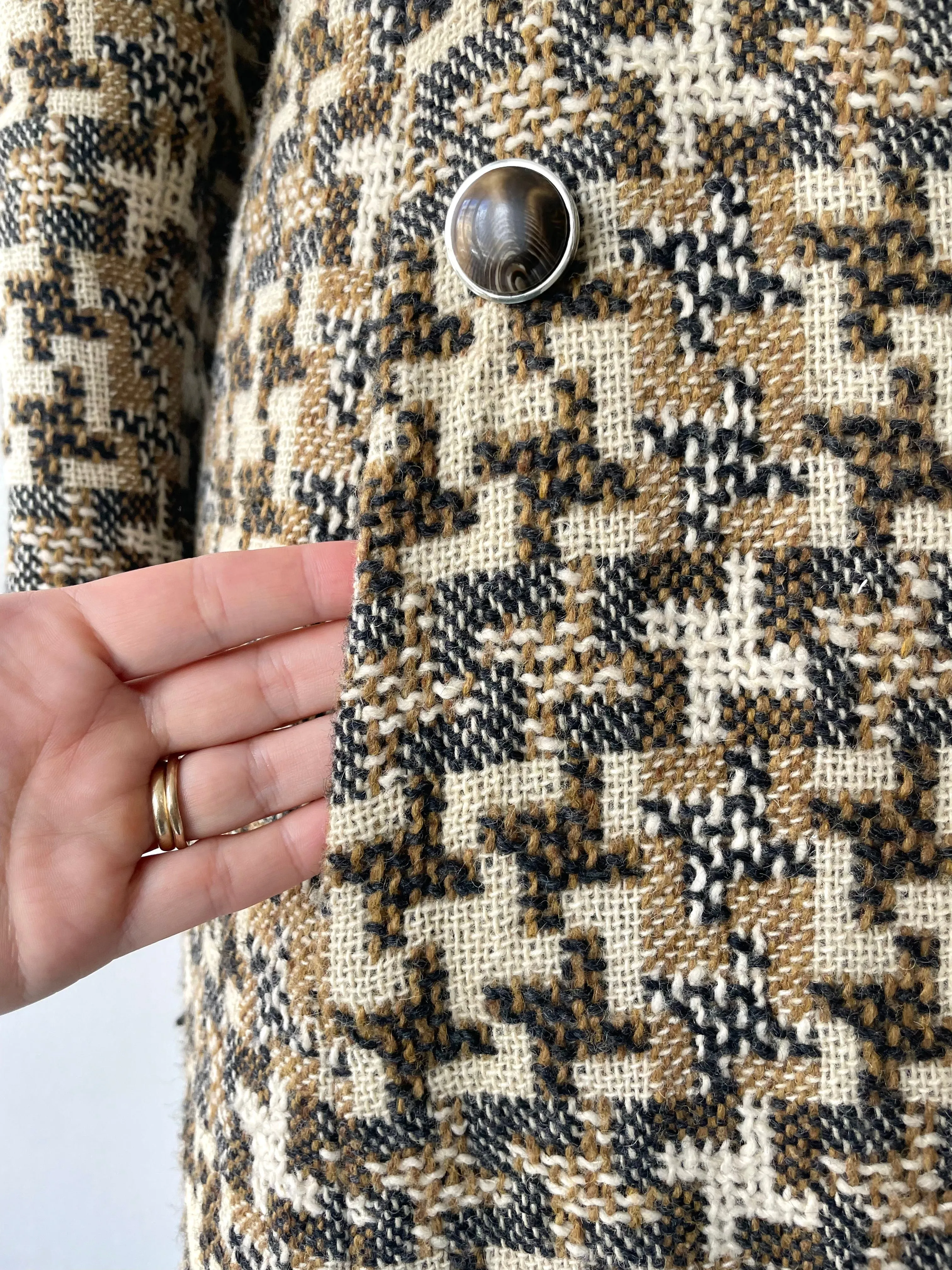 Houndstooth Tweed Coat | 1960s