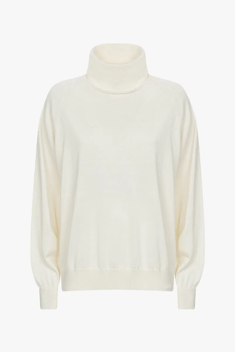 Julien knitted turtleneck | Off White - Cotton knit