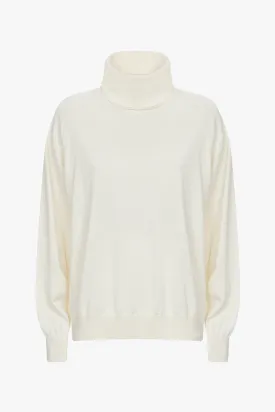 Julien knitted turtleneck | Off White - Cotton knit