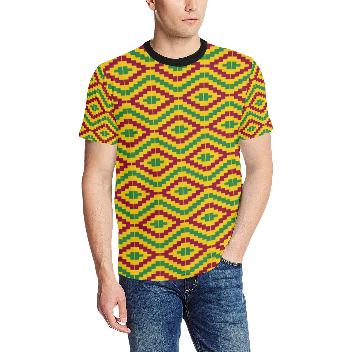 KENTE FRACTAL Men's All Over Print T-Shirt