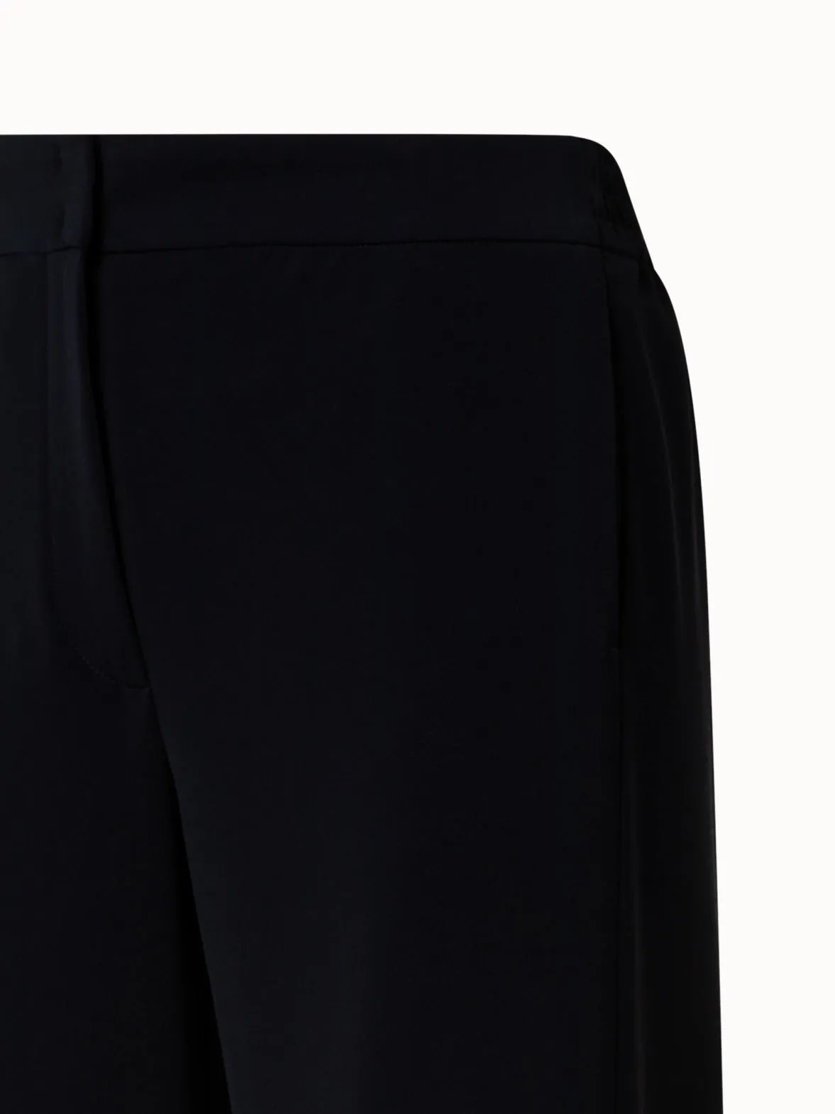 Light Straight Pants with Elastic Waistband