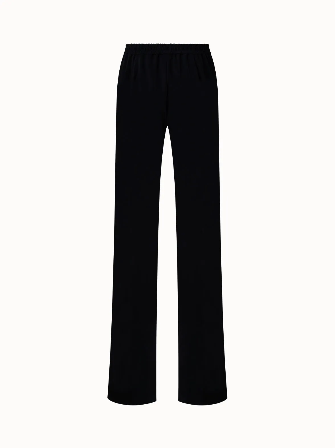 Light Straight Pants with Elastic Waistband