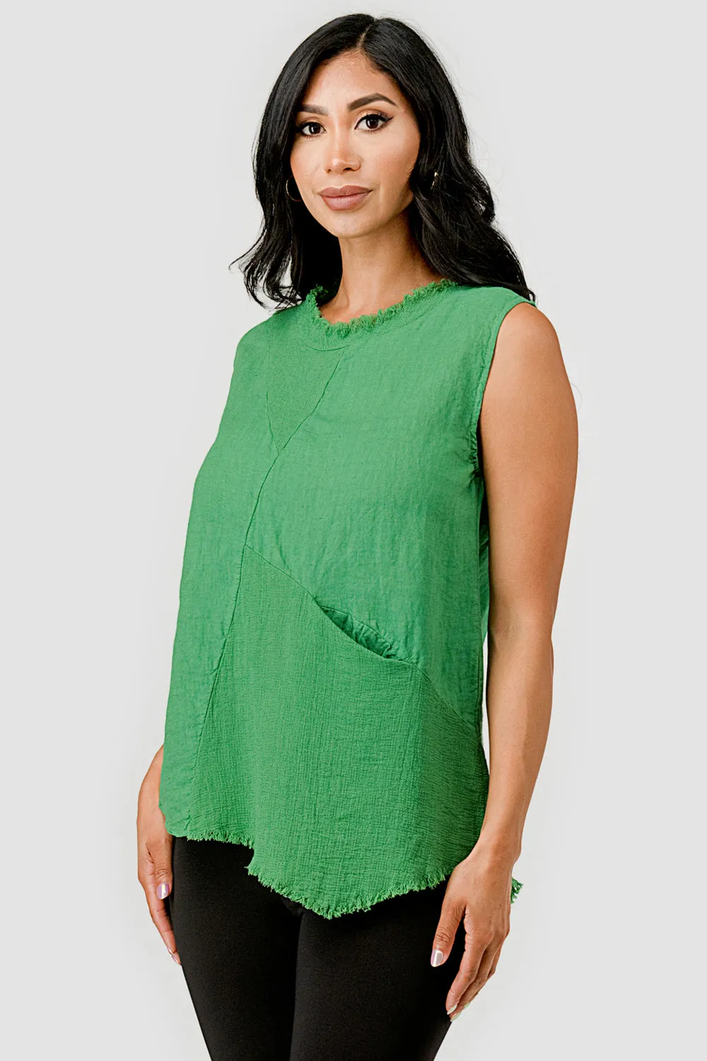 Linen Cotton Sleeveless Linen Top