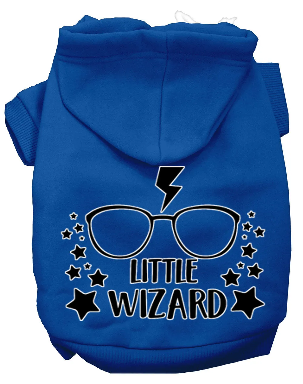 Little Wizard Screen Print Dog Hoodie Blue Xs