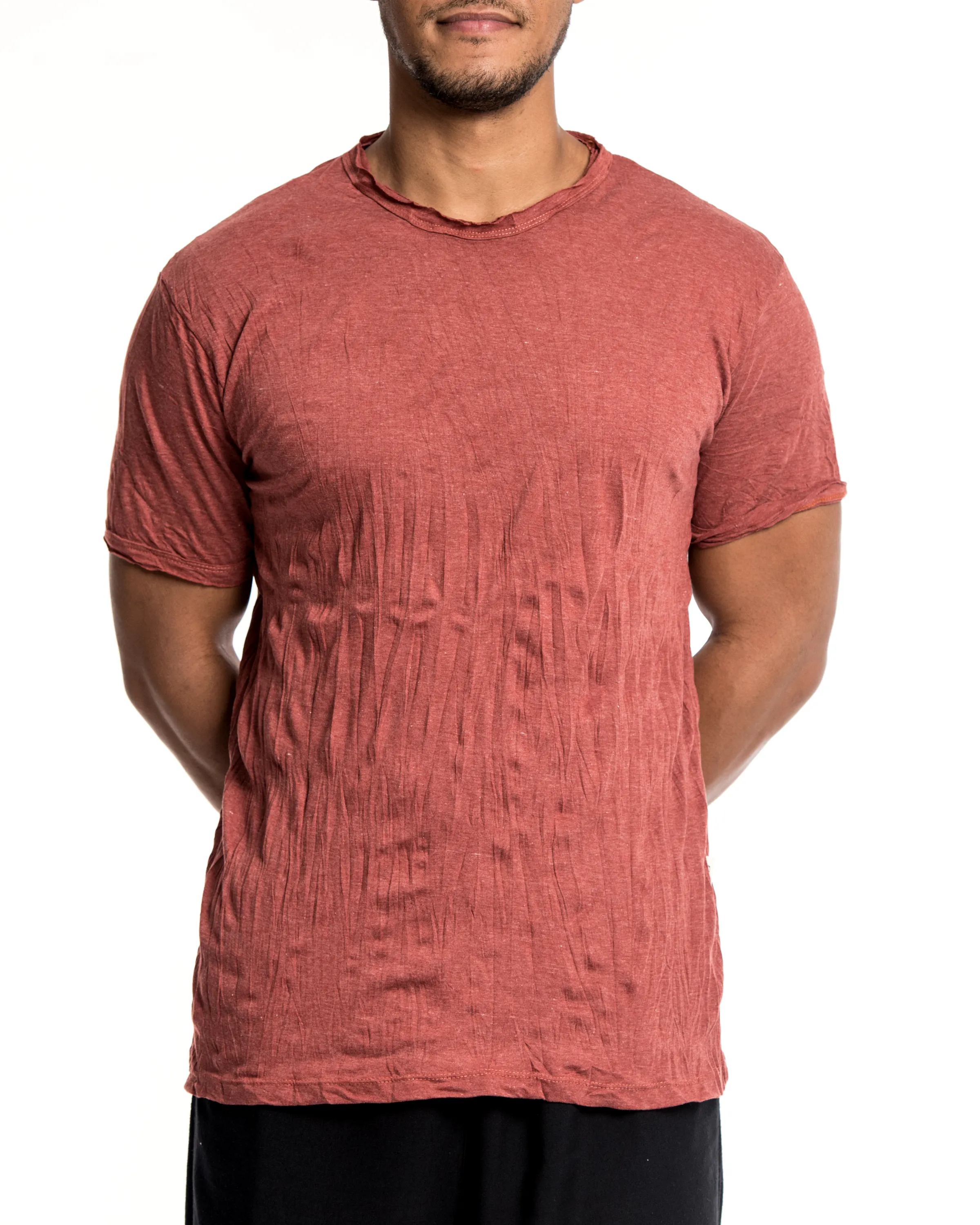 Mens Solid Color T-Shirt in Brick