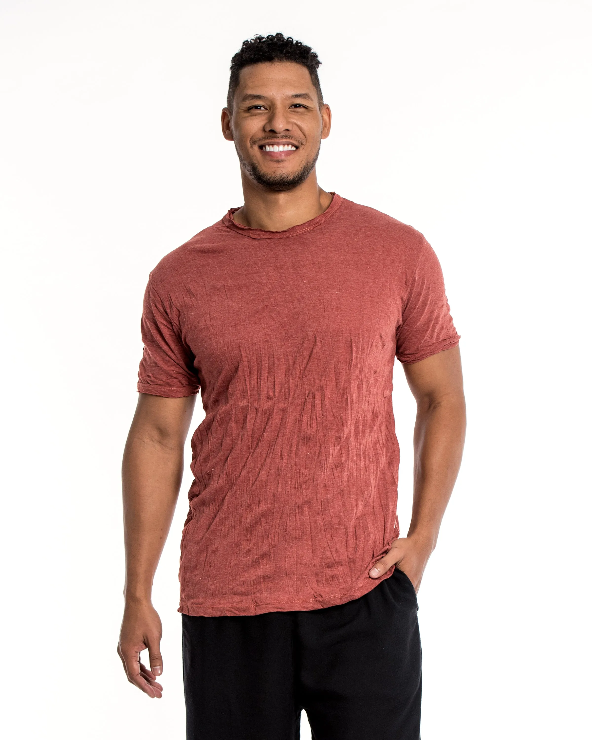 Mens Solid Color T-Shirt in Brick