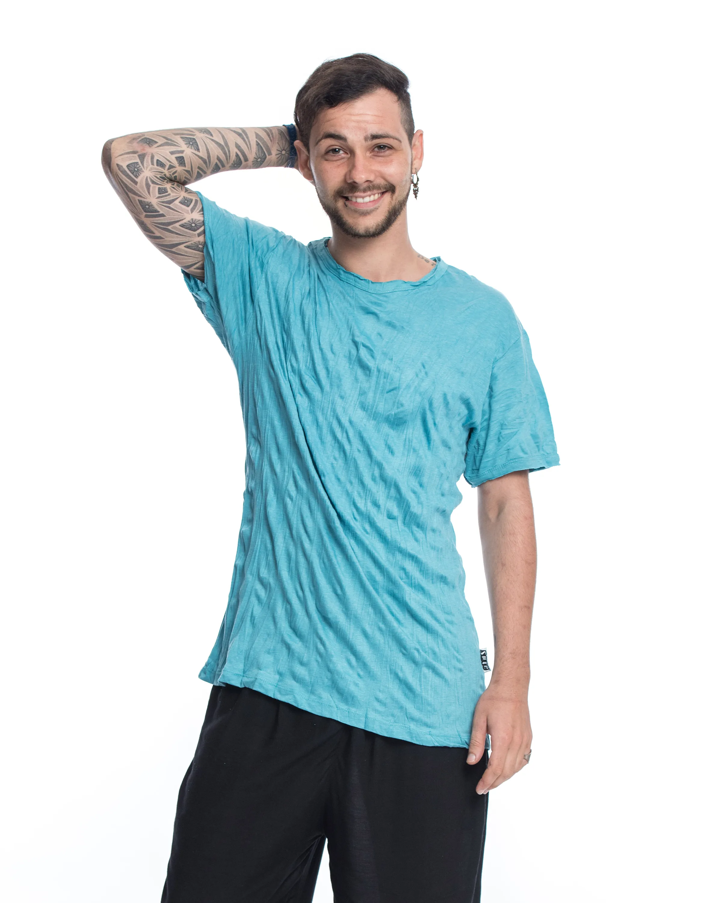 Mens Solid Color T-Shirt in Turquoise