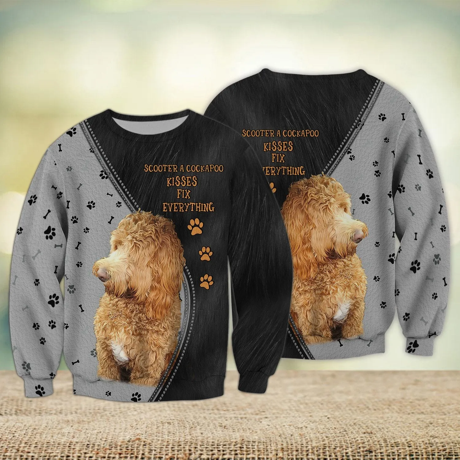 Miniature Poodle Love Never Walk Alone 3D Full Print Shirts, Sweatshirt for Loss of Dog Christmas