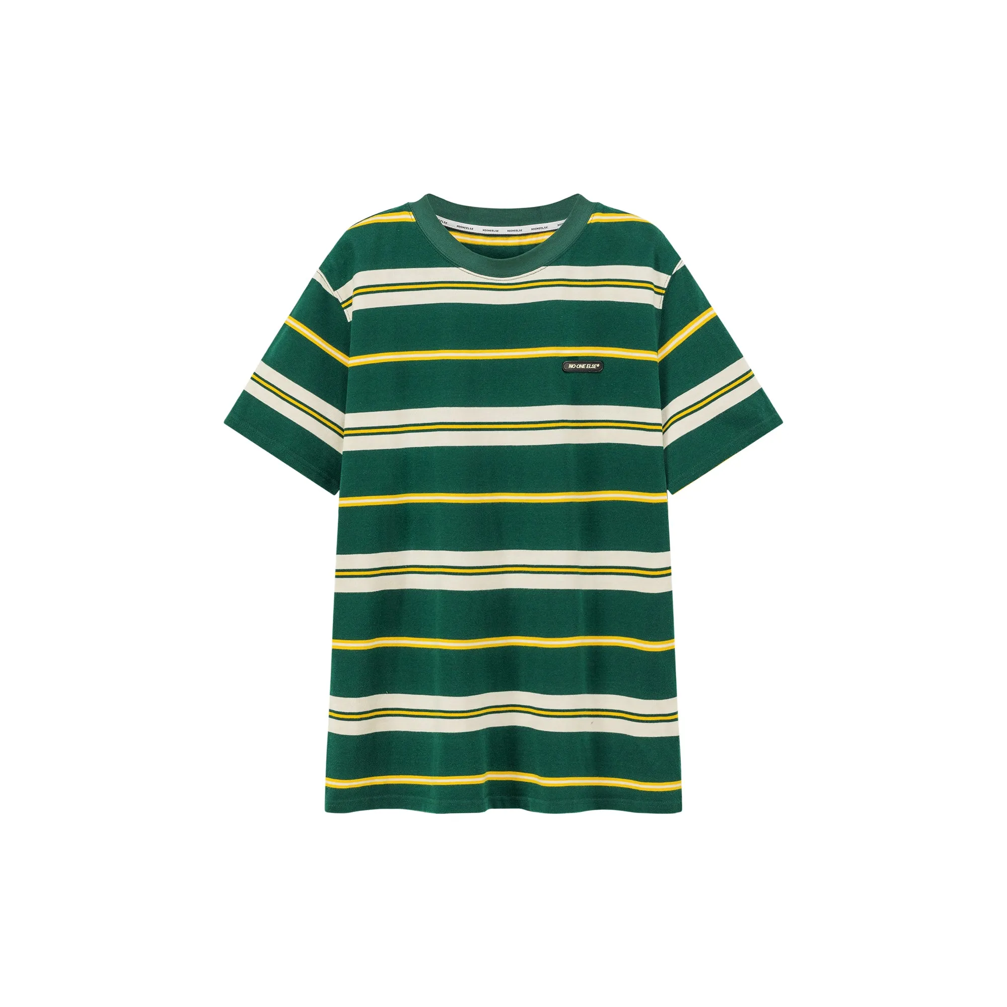 Multi-Color Striped Loose-Fit Short Sleeve T-Shirt