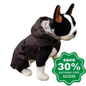 One for Pets - All-Weather Dog Coat with Removable Fleece - Brown - 20"