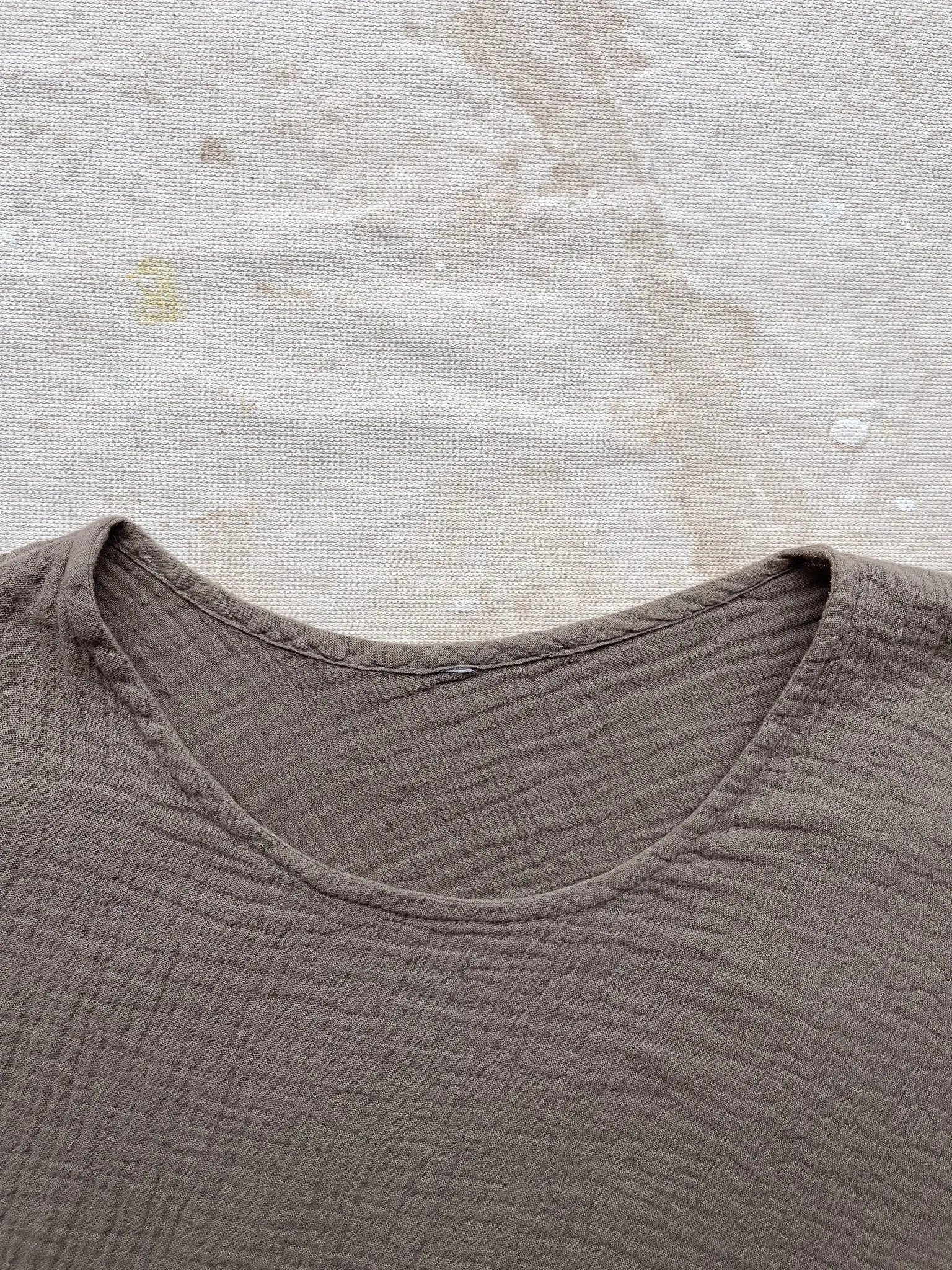 OVERSIZED LINEN POCKET SHIRT—TAN