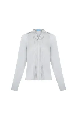 Paula Straight Pleated Satin Shirt