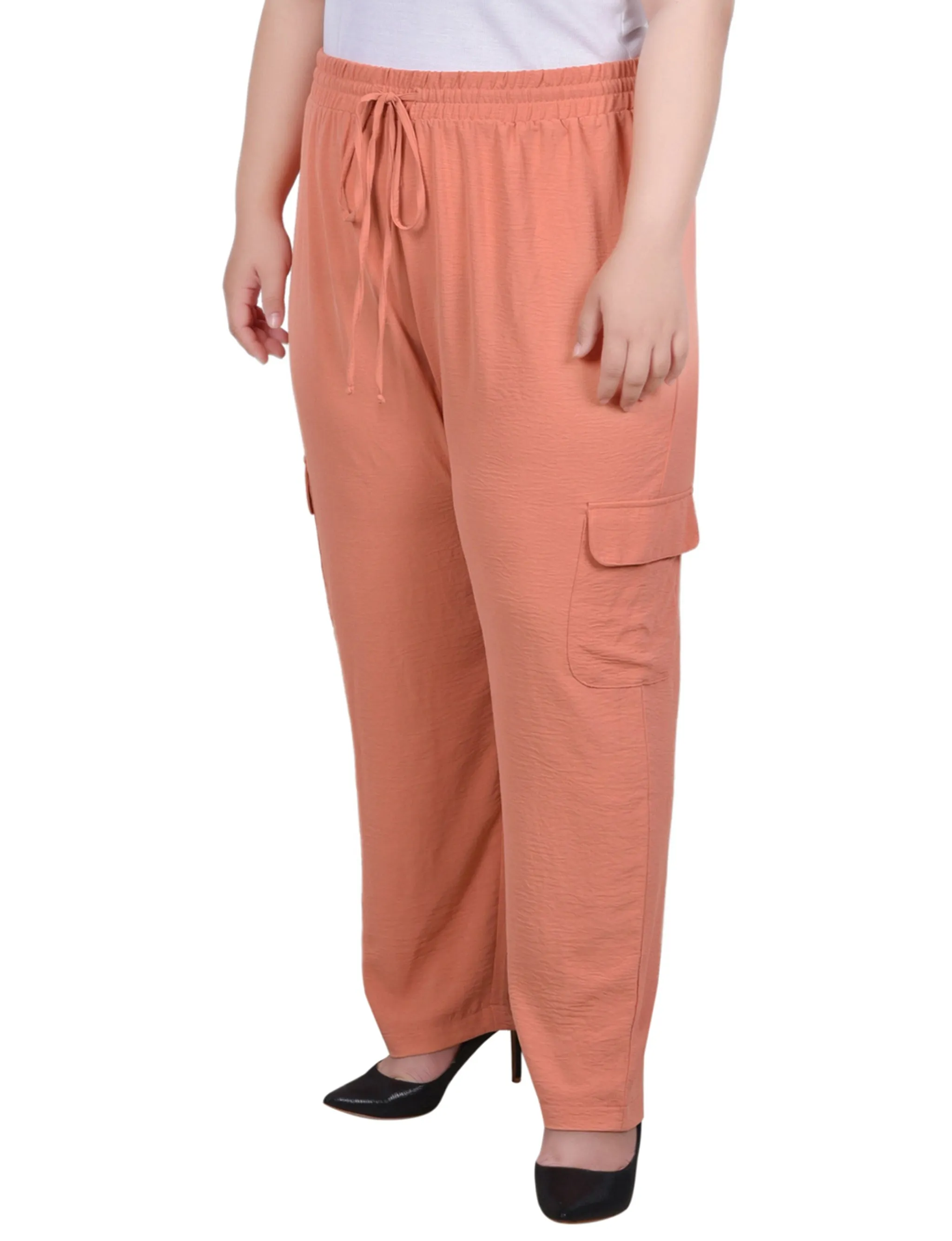 Plus Size Long Pull On Cargo Pants